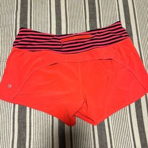 Lululemon Shorts Pink and Navy Blue Striped Speed Shorts Size 8